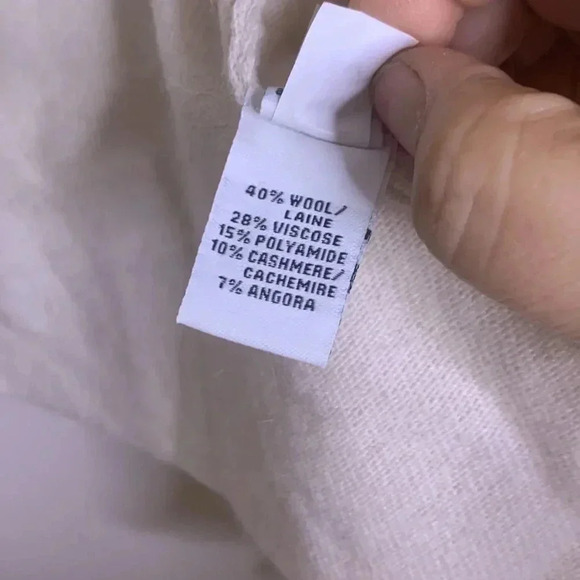 Diane Von Furstenberg Xanna Wool Cashmere Ivory Gray Open Cardigan Size 0P - Picture 5 of 7